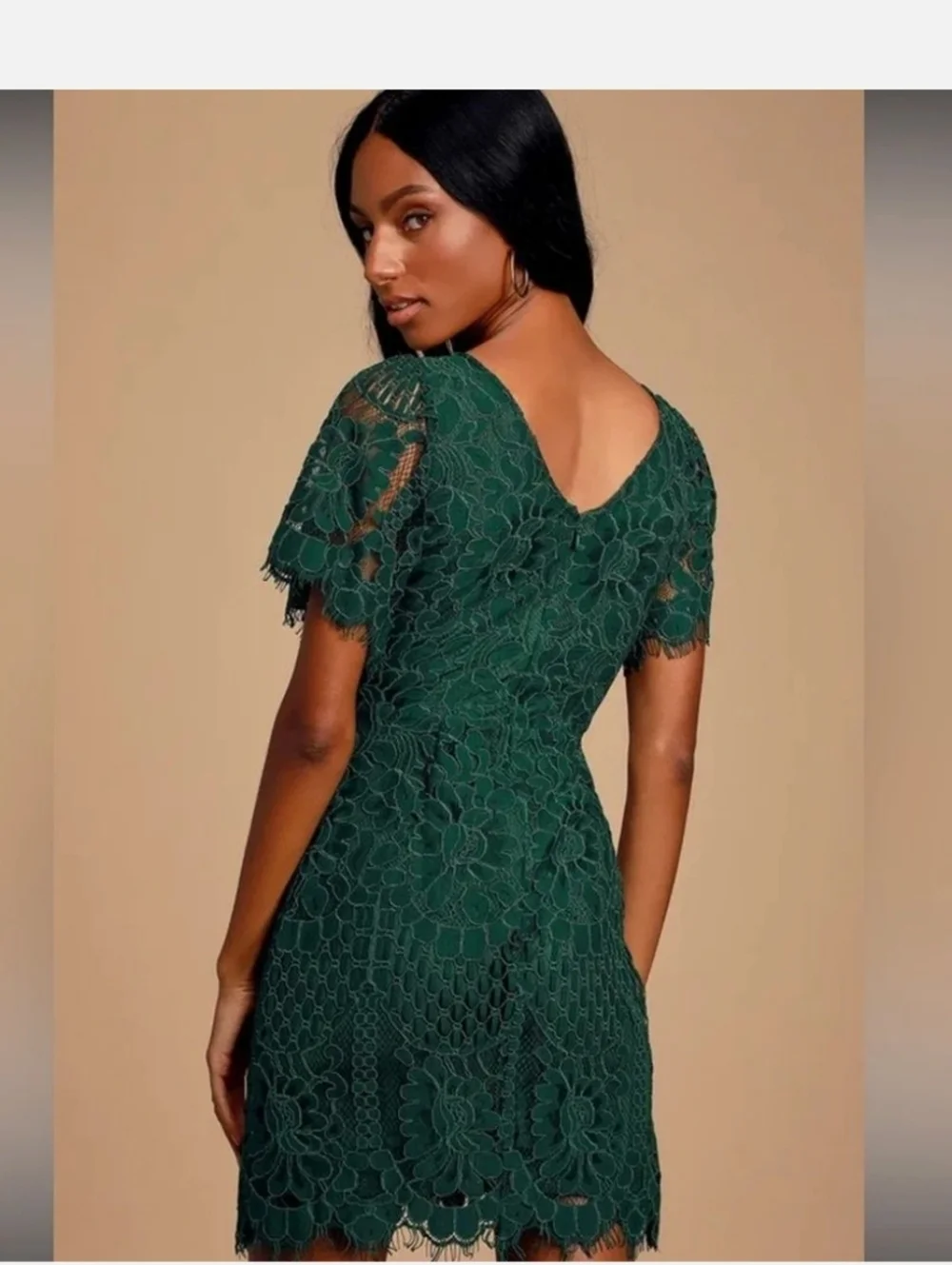 Lulu's Green Lace Dress - Picture 2 of 4